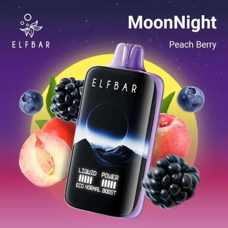 ElfbarMoonNightPeachBerry40kPuffs ELFBAR MOONNIGHT 40000 ElfbarMoonNightPeachBerry40kPuffs ELFBAR MOONNIGHT 40000