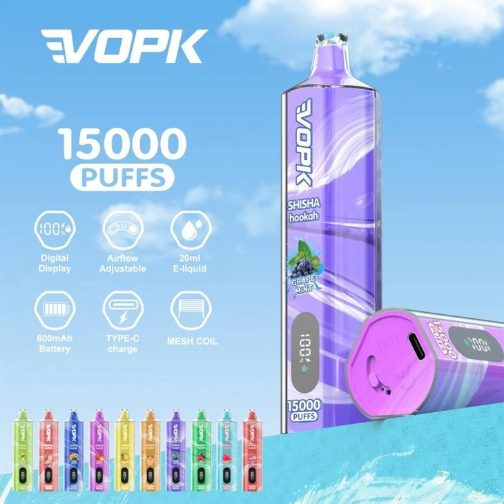 VOPK Shisha vesipiip 15000 puffid vape